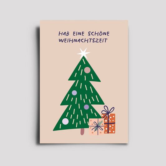 Hafen – Postkarte SCHÖNE WEIHNACHTSZEIT mit Tannenbaum - WILDHOOD store