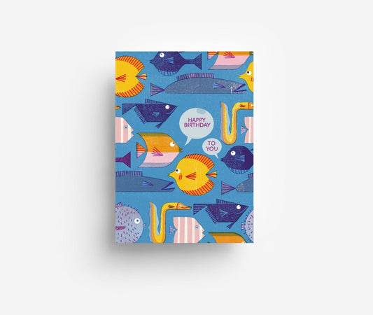 jungwiealt – Postkarte BIRTHDAY FISHES Fische zum Geburtstag - WILDHOOD store