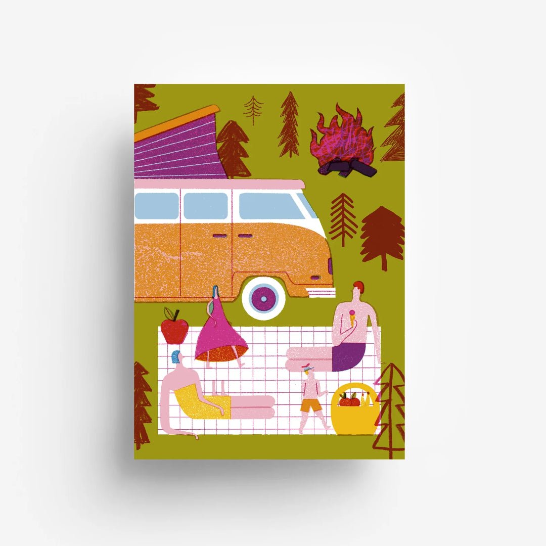 jungwiealt – Postkarte CAMPERVAN mit Picknick - WILDHOOD store