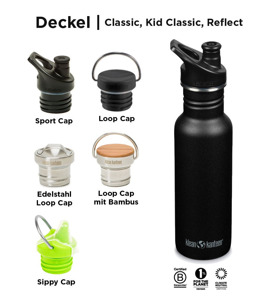 Klean Kanteen – Trinkflasche Kanteen® CLASSIC 0,8 L aus Edelstahl - WILDHOOD store