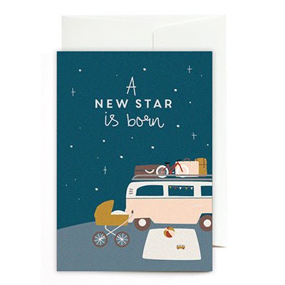 Roadtyping – Klappkarte A NEW STAR IS BORN zur Geburt - WILDHOOD store